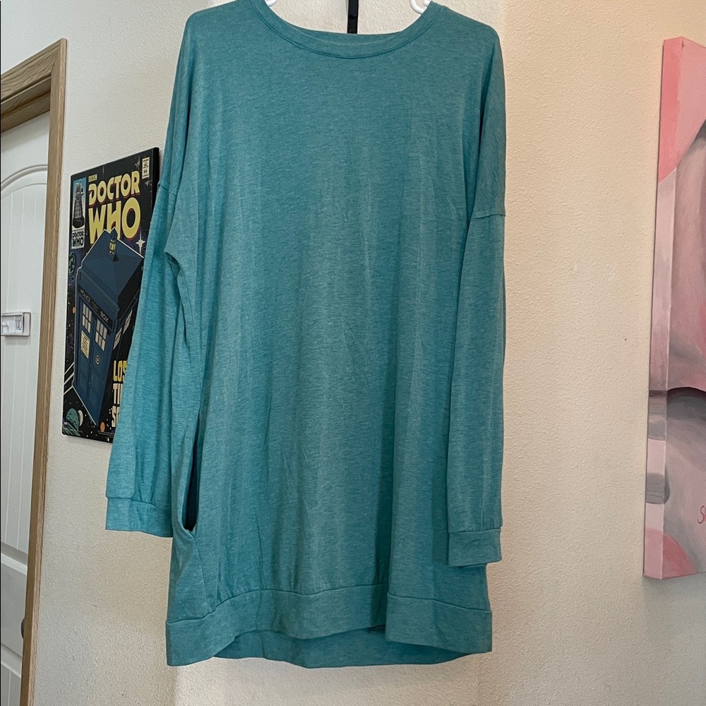Teal Long Sleeve Tunic Top
